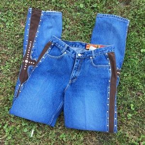 Lawman western jeans w/ studs & cross Sz 7